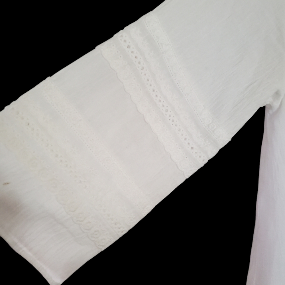 Sundance cataloge white cotton Gauze embroidered dress, size medium - Picture 6 of 12